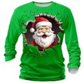 thumbnail image 2 of Christmas Shirts for Men Long Sleeve Relaxed Fit Casual Crewneck Funny Santa Claus Graphic Holiday Shirt, 2 of 3