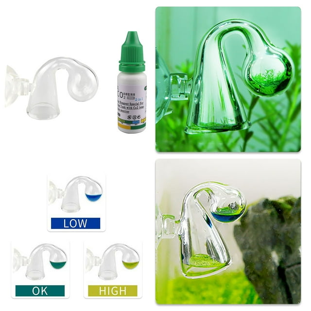 Solution Testeur de Gouttes de Verre CO2 pour Aquarium Indicateur de PH à Long Terme 15ML