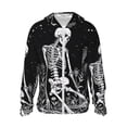 thumbnail image 2 of Uemuo Vintage Black white Plant skull Pattern Women's Full Zip UPF 50+ Sun Protection Hoodie Jacket Long Sleeve Sun Shirt Hiking Outdoor Performance with Pockets-Medium, 2 of 9