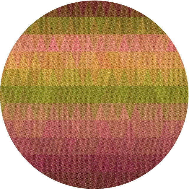 Ahgly Company Tapis Rond Lavable en Machine Intérieur Transitionnel Brun Cannelle, 3 Pieds Rond