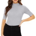 thumbnail image 1 of ORUYROP Chandail à Manches Courtes pour Femmes, Pull Ajusté en Jersey, 1 of 6
