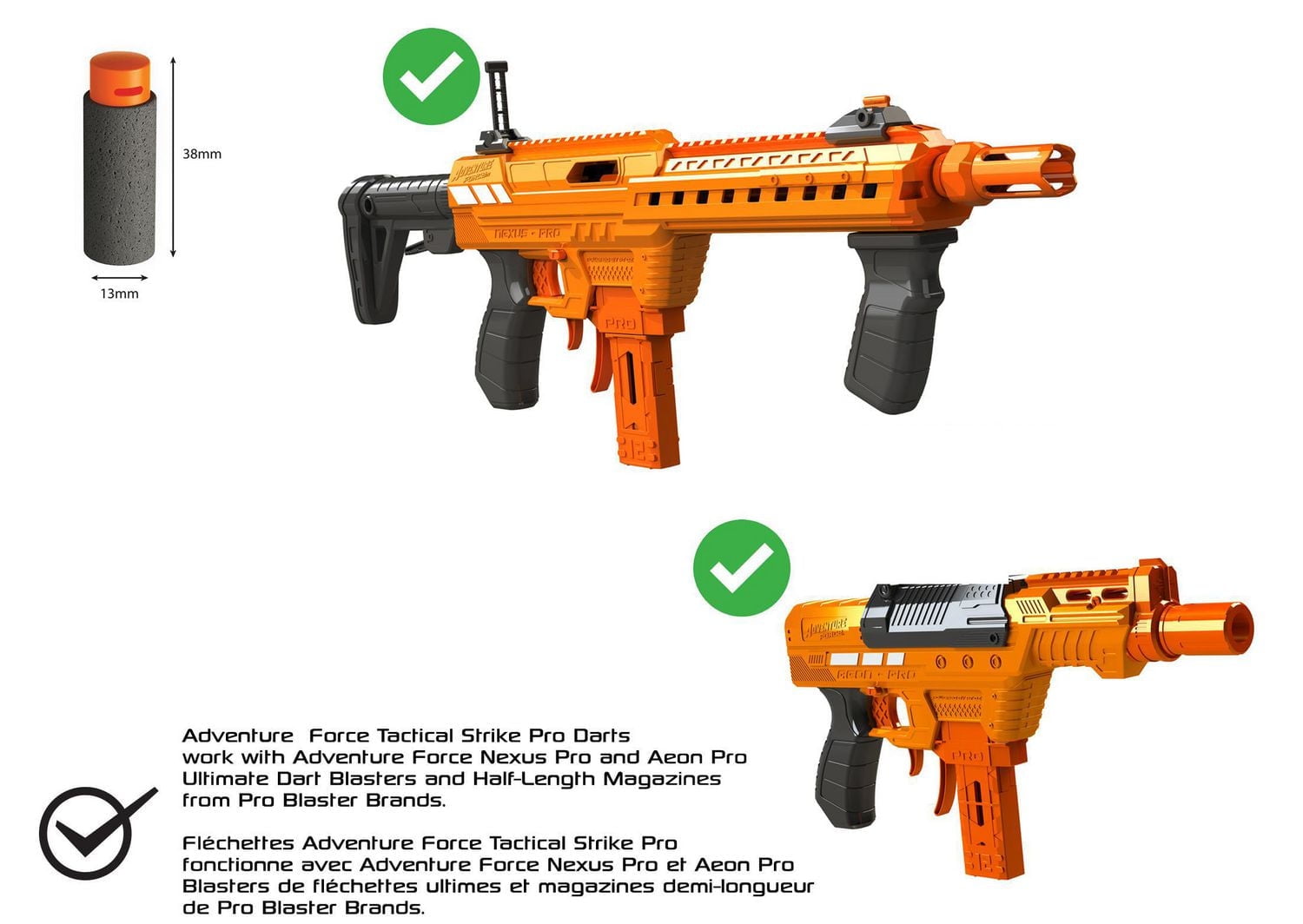 Adventure Force Tactical Strike 100 fléchettes Pro demi-longueur