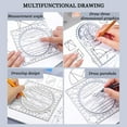 thumbnail image 5 of 4 Pcs Multifunctional Geometric Ruler Drawing Tools Plastic Ruler Set Mathematics Measuring Circle Drawing Rulers, 5 of 7