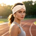 thumbnail image 4 of EANJE Twist Knot Wide Headbands for Women, Soft Stretchy Non Slip Turban Hair Wraps, Solid Color Sweat Hair Bands for Yoga Skincare Workout Daily Wear Beige One Size, 4 of 4