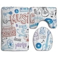 thumbnail image 1 of JSDART Music Party 3 Piece Bathroom Rugs Set Bath Rug Contour Mat and Toilet Lid Cover, 1 of 2