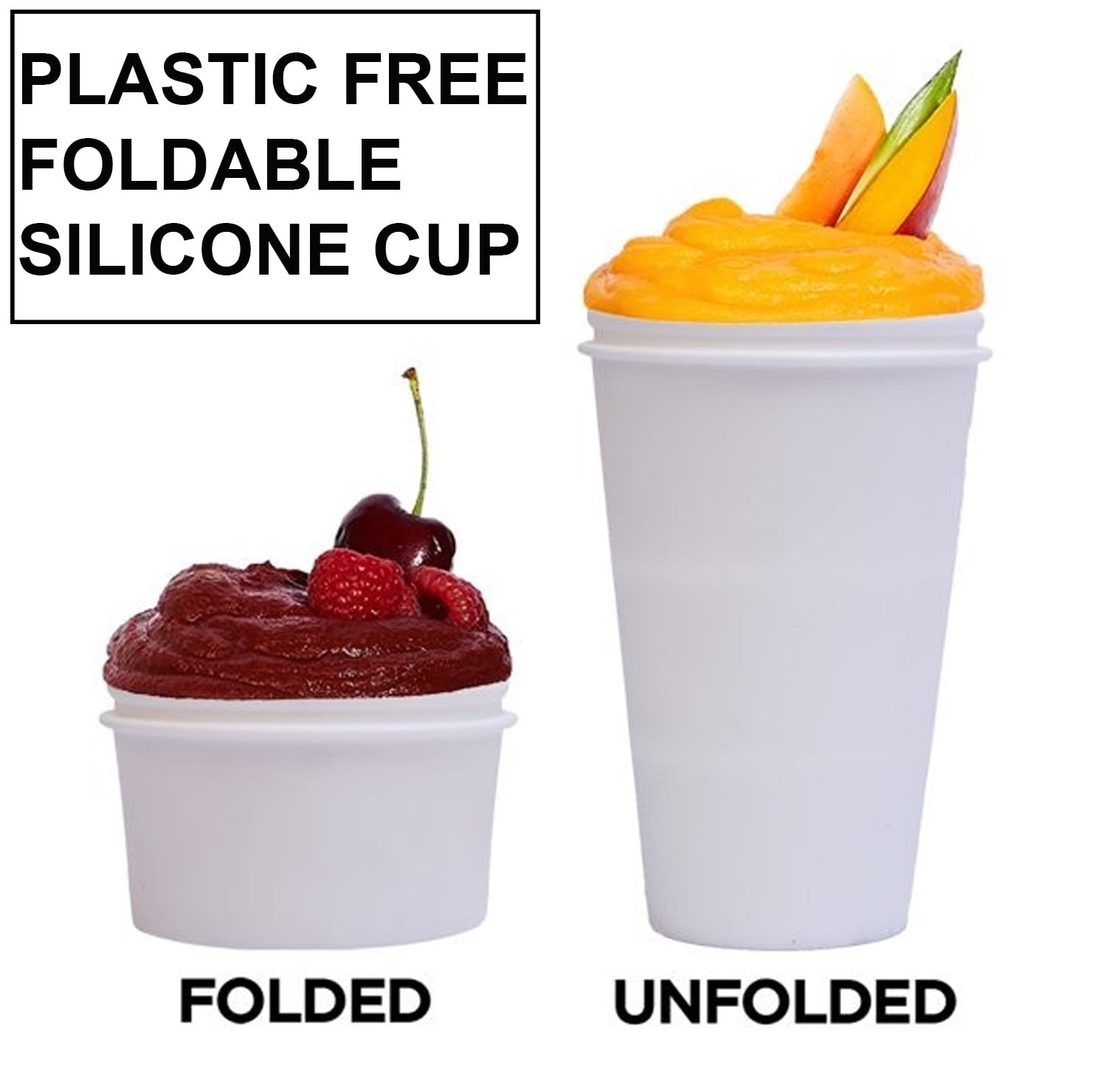 ITPCINC Reusable Silicone Cups for Coffee with Lids, Reusable