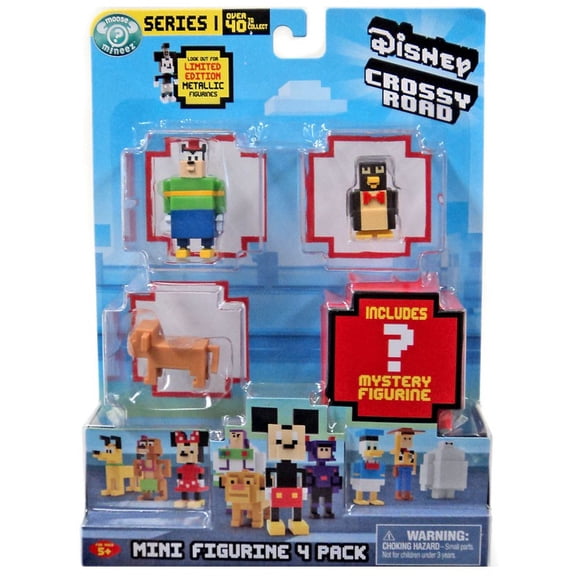 Crossy Road Series 1 Pete, Wheezy, Simba & Mystery Figure Mini Figure 4-Pack