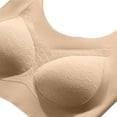 thumbnail image 4 of Pullover Wireless Bras for Women, Full Coverage Scoop Neck Underwear, Wide Shoulder Straps Design, Breathable Comfort Bralette | VerBelle,Beige L, 4 of 6
