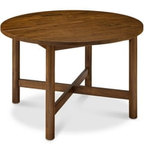 Best Choice Products 47In Round Solid Wood Dining Table, Modern Farmhouse Table For 4, Space Saving, Easy Assembly - Walnut