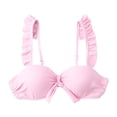 thumbnail image 1 of adviicd Bathing Suit Tops Women's Triangle Bikini Top Push up Padded Halter String Bathing Suits Top(Pink,S), 1 of 3