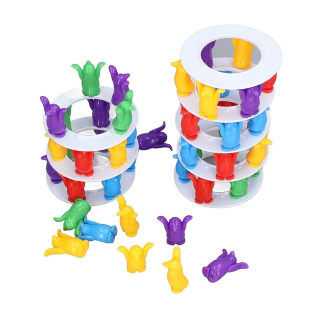 Juego De Apilamiento De Bloques De Equilibrio, Fácil De Desmontar Juego De Torre De Coordinación Ojo-mano Pingüinos Resistentes Al Desgaste Para Fiestas Para Regalar