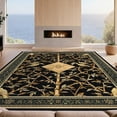 thumbnail image 2 of Design&I 8'x10' Washable Area Rug Extra Large Skid-Resistant Low Profile Bamboo Snake Sofa Gothic Boho Vintage Trellis Bird Scroll Border for Living Room, Family, 2 of 7