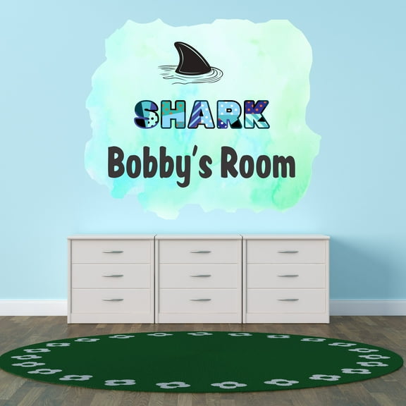 Personalized Animal Wall Decals for Kids Room - Beach Lifegaurd Danger Swimming Birthday Decoration With Easy Installation Instructions Custom Name Sticker - Size: 10 In x 8 In