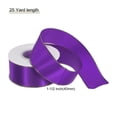 thumbnail image 2 of Unique Bargains 1 1/2 Inch 25 Yard Wide Satin Ribbon with Gold Edges Grosgrain Fabric Ribbon for Gift Wrapping, Dark Purple, 2 of 7