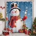 thumbnail image 2 of Christmas Shower Curtains for Bathroom, Xmas Snowman Lights Snowflakes Red Blue Waterproof Fabric Shower Curtain for Bathroom Bathtub Decoration, Machine Washable, 36"x72", 2 of 9