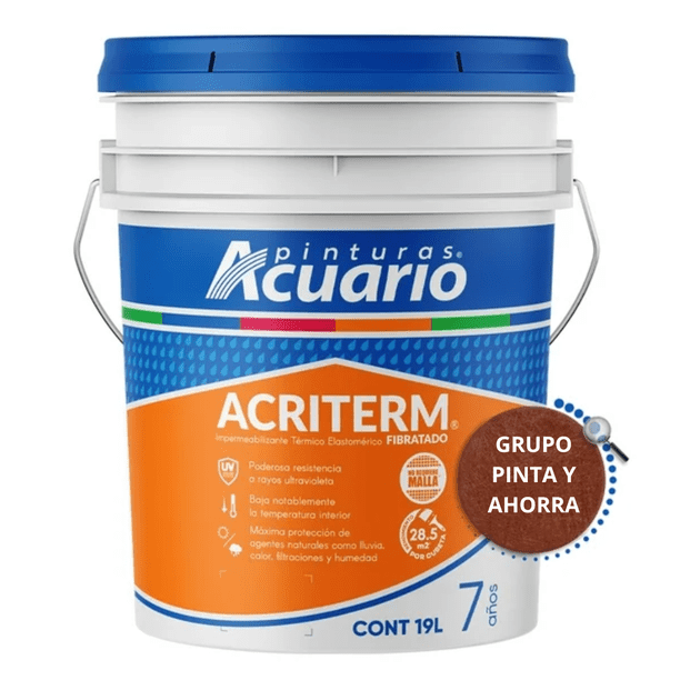 Acriterm Impermeabilizante Pinturas Acuario Acriterm Fibratado 7 Años 19 Litros ...