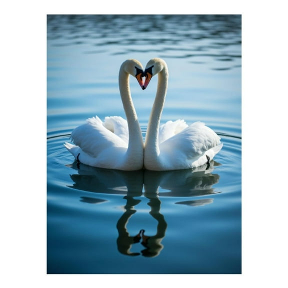 Diamond Art Kit for Adults, Graceful Swans Water Reflection Diamond Painting for Adults Beginners, DIY Diamond Art Painting Kits, 5D Diamond Painting Crafts for Home Decor 12x16 Frameless