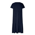 thumbnail image 5 of Deals of the Week Cagogo Women's Beach Dresses Summer Clearance Under $5 Casual 2025 V Neck Short Sleeve Flowy A Line Linen Cotton Linen Maxi Sundresses Sexy Black Vestidos de Verano para Mujer, 5 of 6