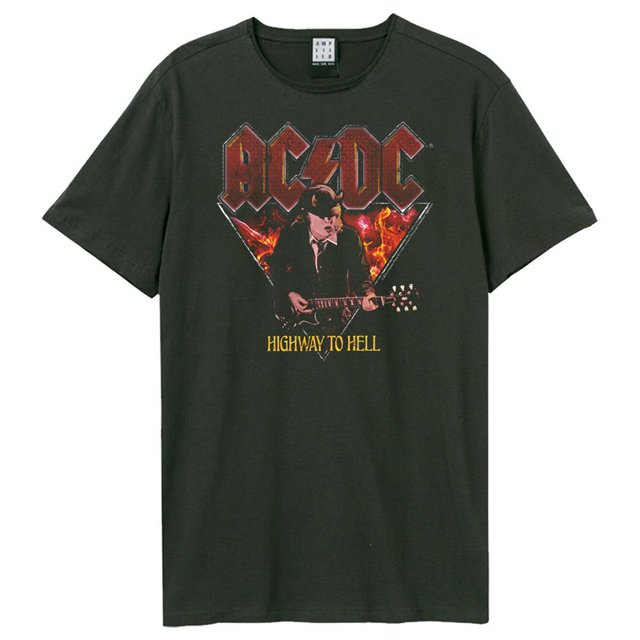Amplified - Camiseta Highway To Hell AC/DC para Adultos Unisex (Carbón)