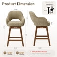 thumbnail image 4 of EOP Modern Swivel Bar Stools Set of 6, 25" Upholstered Counter Height Bar Stools with Wood Legs & Curved Back, Mid Century Bar Chairs for Kitchen Island Pub, Camel, 4 of 12