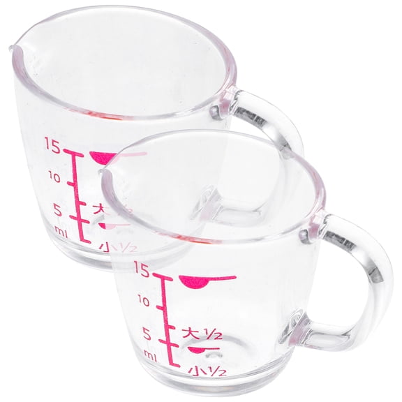 LOLIPPYY Set of 2 Transparent Glass Measuring Cups with Clear Scale for Precise Kitchen Use