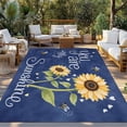 thumbnail image 2 of You Are My Sunshine Outdoor Rug for Patio/Deck/Porch, Non-Slip Large Area Rug 3 x 5 Ft, Yellow Sunflowers Cute Bees Heart Blue Indoor Outdoor Rugs Washable Area Rugs, Camping Rug Carpet Runner, 2 of 8