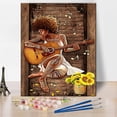 thumbnail image 2 of TISHIRON Paint by Numbers for Adults,16x20 inch Canvas Wall Art Fashion Black Girl Playing Guitar Oil Painting by Numbers Kit for Beginner (Frameless), 2 of 7