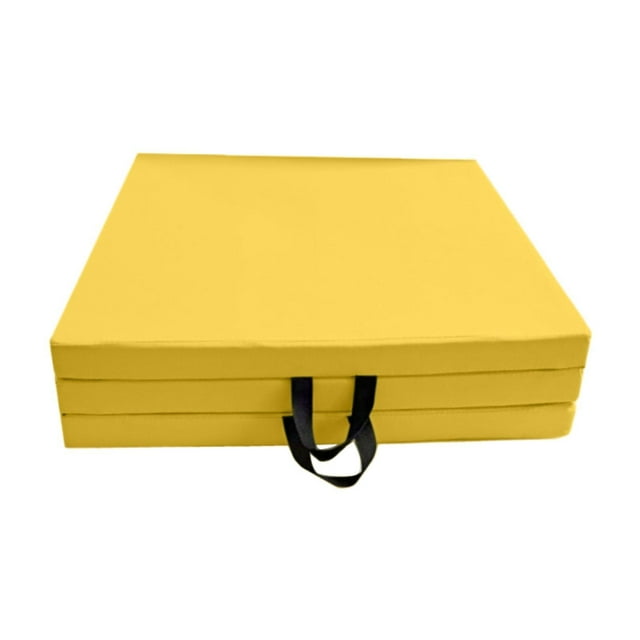 Siruishop Fitness Mat Aerobics with Carrying Handles Stretching Gymnastics Balance Pad Yellow