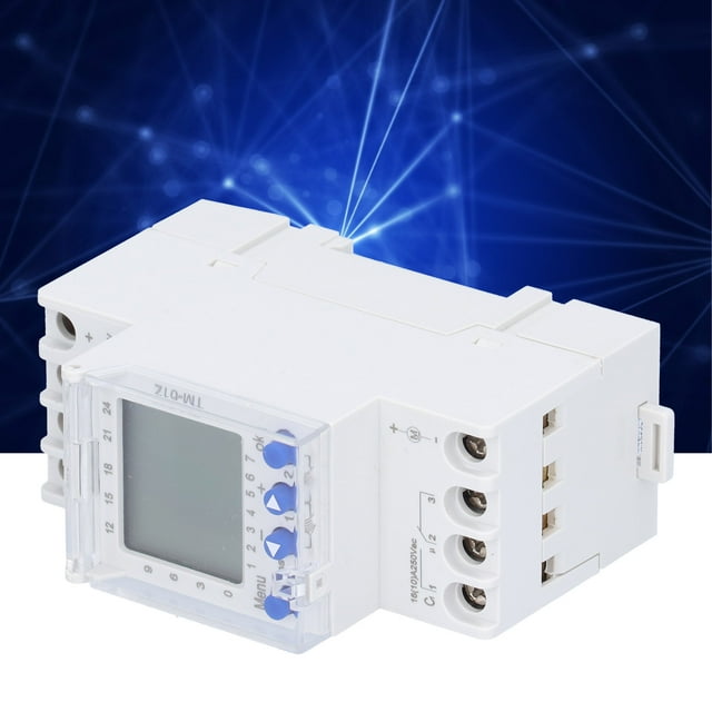 Time Control Switch, DC12V Counter Din Rail Timing Switches On Off Settings With LCD Display For Festive Neon Lamp Decoration