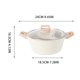 thumbnail image 3 of Olla antiadherente de granito de 6 cuartos de galón,olla gruesa para caldo,apta para todo tipo de cocinas,con asas que se mantienen frías al tacto (blanca,24 cm,1 pieza). Rkxzt, 3 of 9