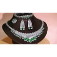 thumbnail image 2 of Green Cubic Zirconia Drop Women Necklace Bracelet Earrings Ring CZ Jewelry Set, 2 of 9