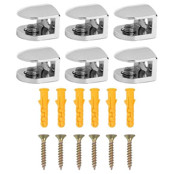 6 Pcs Adjustable Glass Clamps 6 Mm Glass Bracket Zinc Alloy Glass Shelves Holder Glass For Bathroom