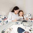 thumbnail image 5 of Manfei Usa Flag Butterfly 7-Piece Twin Bedding,Cartoon Floral Stars Bedding Comforter Set,Red White,Light Gray Reversible, 5 of 7