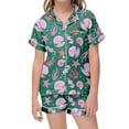 thumbnail image 2 of Gbsyewxs Outfits Sets For Girls Short Sleeve Lapel Ocean Animal Print Tops And Shorts Set 2 Piece Loungewear Summer Toddler Clothes Green Size 2-3 Years, 2 of 4