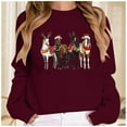 thumbnail image 4 of Funny Horses Christmas Sweatshirts for Women 2025 Long Sleeve Crewneck Cowgirl Holiday Graphic Sweatshirt Pullover Tops, 4 of 5