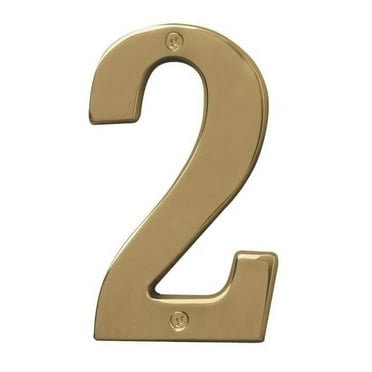 Hy-Ko BR-51PB/2 Polished Brass Number 2, 5"