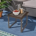 thumbnail image 4 of Outdoor Patio Side Table Set of 2, 2 Pieces Metal Patio Coffee Table, PE Wicker End Tables for Porch Yard Balcony, Brown, 4 of 6
