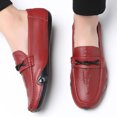 thumbnail image 3 of Zapatos náuticos casuales para hombre, zapatos de conducción hechos a mano, mocasines de diseño de cuero antideslizantes, estilo cocodrilo, mocasines para hombre (25,5 cm), 3 of 4