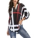 thumbnail image 1 of Blusa tipo túnica con cuello en V y mangas 3/4 enrollables para mujer, 1 of 7