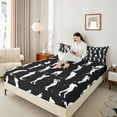 thumbnail image 4 of Castle Fairy Boys Girls Sport Golf Full Size Sheets 4-Piece,Ball Gamer Breathable Bed Sheets,Black White Lightweight Sheet Sets,Luxury Bedroom Decor, 4 of 7
