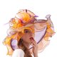 thumbnail image 2 of SAYOO Sombrero de mujer elegante tela de malla plegada con flores adornadas con cornisa ancha SAYOO  moda, 2 of 4