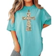 thumbnail image 6 of Ink-Printed Image NOT Quilt - He Is Risen Cross Shirt for Women Easter Graphic T-Shirt Seafoam Shirt Adult Medium, 6 of 7