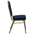 thumbnail image 5 of Flash Furniture HERCULES Series Crown Back Stacking Banquet Chair in Navy Blue Patterned Fabric - Gold Frame, 5 of 14