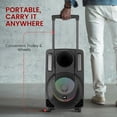 thumbnail image 7 of 10" Bluetooth Portable PA Speaker - Rechargeable, 2 Wireless Mics, Tablet Stand, Party Lights, 7 of 7