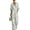 Mint Green, variant on Summer Jumpsuit for Women V Neck Ruched High Waist Linen Wide Leg One Piece Outfit for Casual Summer Wear