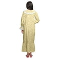 thumbnail image 4 of Moomaya Printed V-Neck Sleepwear Cotton Ruffled Border WoMen's Maxi Nightdress, 4 of 5
