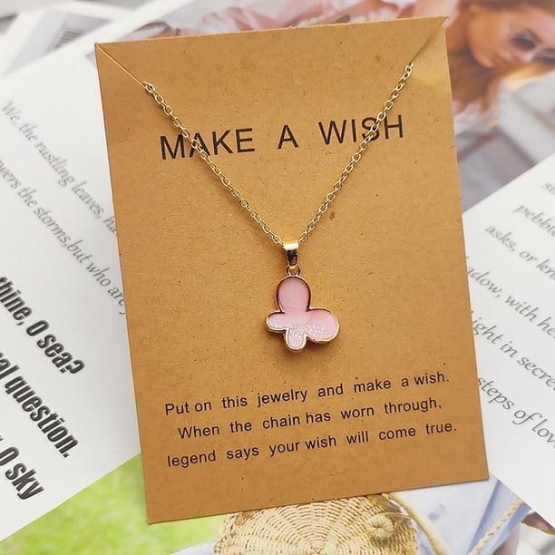 Collar para mujer, joyería para mujer, collar de mariposa para mujer, collar de mariposa con tarjeta de papel, collar con colgante pequeño de regalo, joyería para mujer