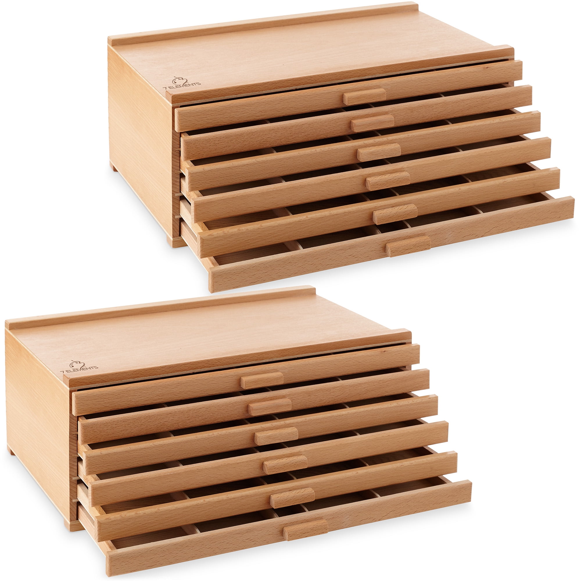 7 Elements, Artist Storage Supply Box, 6-drawer, Wooden Organizer