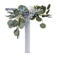 thumbnail image 1 of Respaldo de silla con flores artificiales, decoración de banco, hojas de olivo, decoración de pasillo para azul, 1 of 3