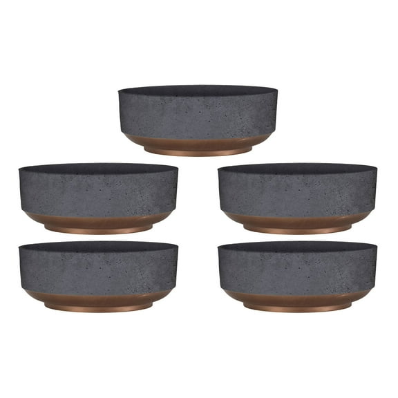 The HC Companies Capri Bowl Succulent Pot, Faux Concrete Copper (5 Pack)